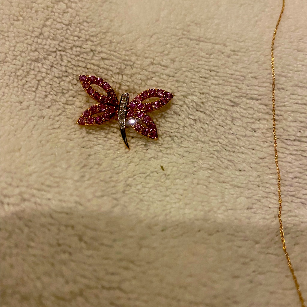 Rare Rose Gold Diamonds Pink Sapphire Original Price 780